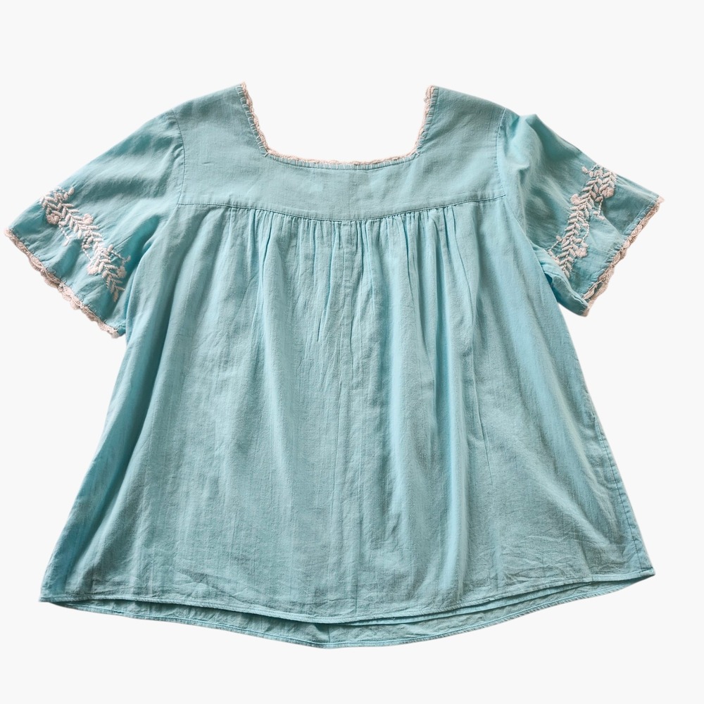 Lilly Pulitzer Tamryn Blue White Embroidered Cotton Blouse Shirt Top Small - Picture 3 of 9